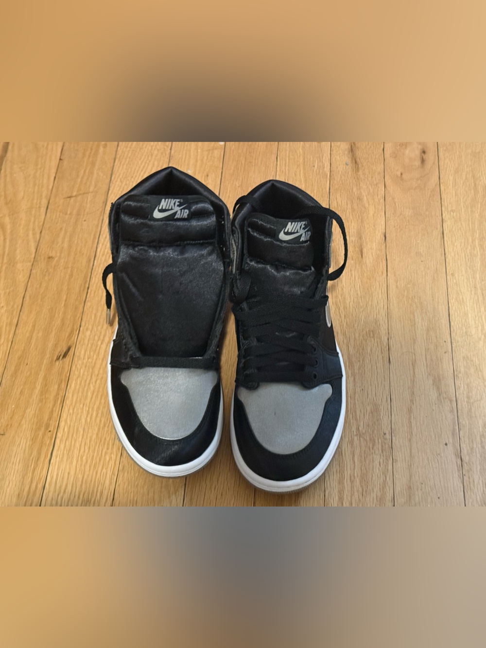 Nike Air Jordan 1 Women’s Satin Shadow - Black & Gray - Picture 4 of 5
